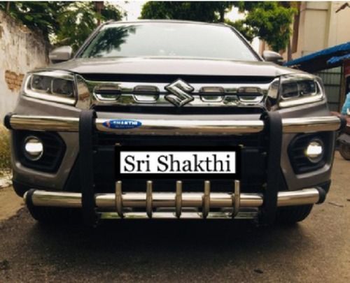 Stainless Steel And Rubber Vitara Brezza Front Bumper (Ss)