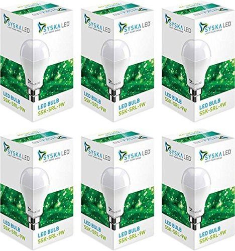 Syska 9W Cool Daylight Unbreakable LED Bulb (Pack Of 6)