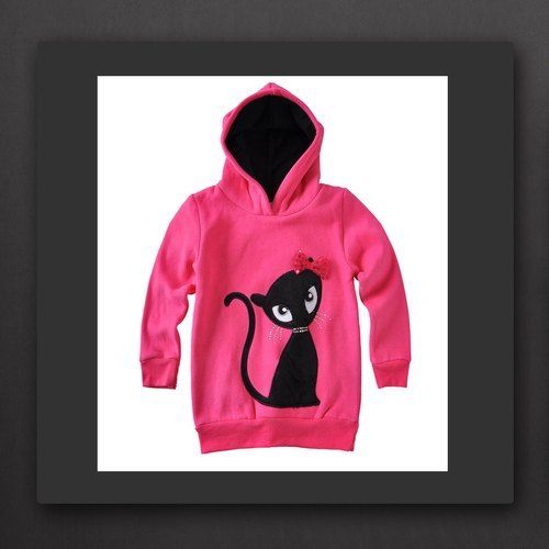 Breathable Womens Full Sleeve Pink Hoody