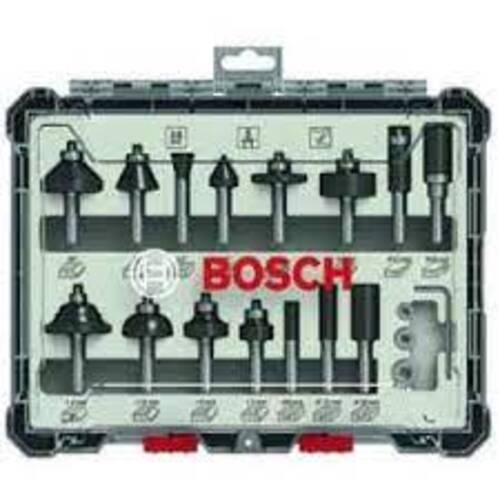 Bosch 15pcs Mixed Router Bit Sets, 2 607 017 473