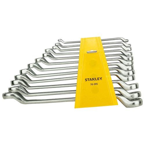 Stanley 12 Pieces Shallow Offset Bi-Hex Ring Spanner Set, 70-395e