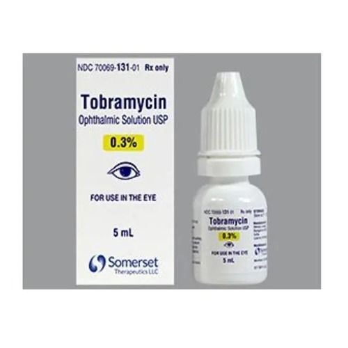 Tobramycin Ophthalmic Solution - 0.3% Liquid, Anti-Bacterial Eye Drops for All Ages, 5ml Screw Cap with Dropper