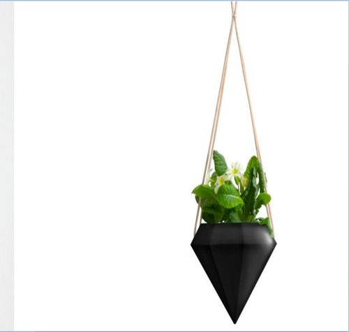 Black Plastic Artificial Decorative Hanging Planter