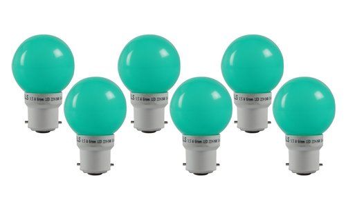 Havells Adore Base B22 0.5-Watt LED Bulb (Pack of 6, Green)