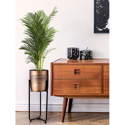 Planter Stand With Golden Hammered Pot