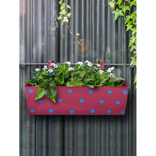 Polka Dot Rectangle Planter Pink