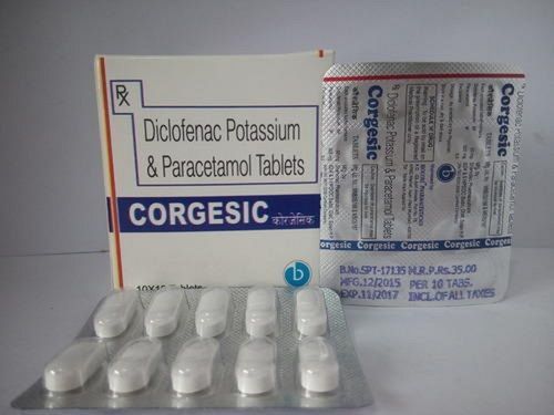 Diclofenac Potassium And Paracetamol - White Tablets , Fast Relief for Body Pain, Inflammation, and Fever