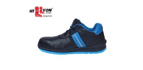 Blue Low Ankle Synthetic Leather Safety Shoes