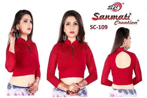 Party Wear Red Ladies Blouse