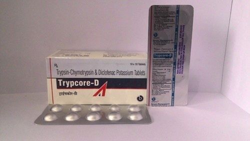 Trypsin Chymotrypsin And Diclofenac Potassium Tablets General Medicines