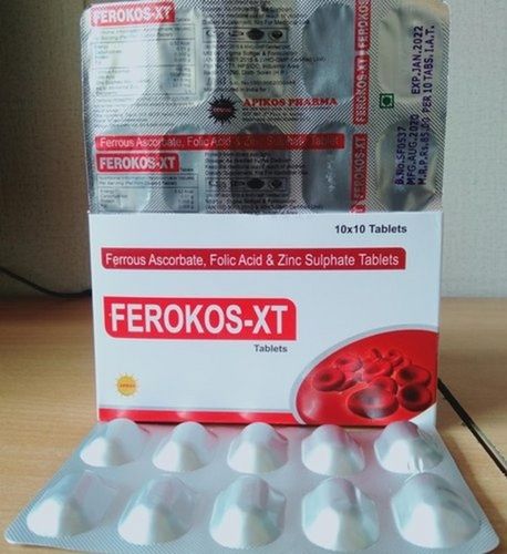Ferrous Ascorbate Folic Acid And Zinc Sulphate Dietary Supplement Tablet