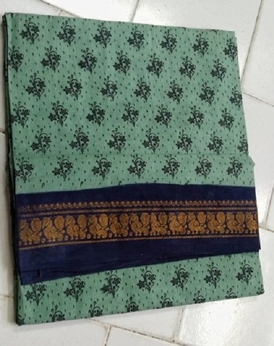 Madurai Sungudi One Side Jari Border Saree For Ladies