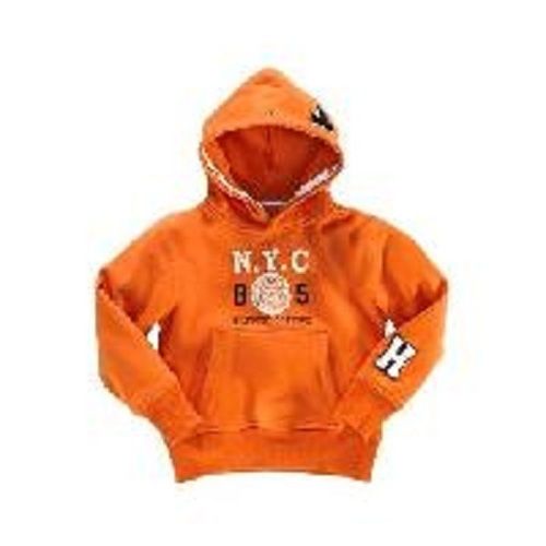 No Fade Mens Cotton Printed Hooded Sweatshirts, Full Seeleve, Orange Color, Size : L, M, Xl