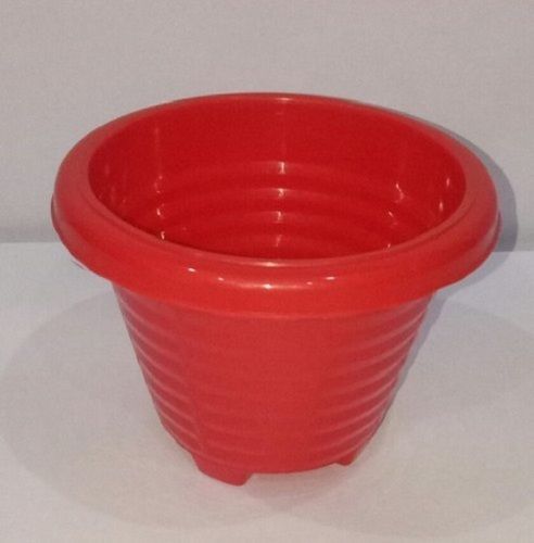 Red Color Plain Plastic Flower Pots