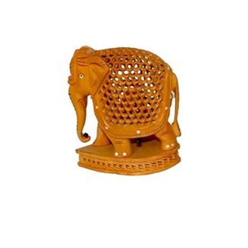 Brown Finish Wooden Elephant Statue