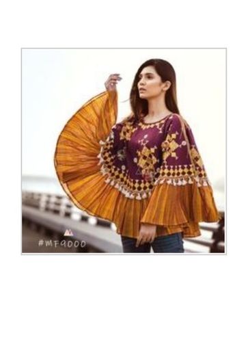 Brown Fancy Colorful Embroidered Ponchos