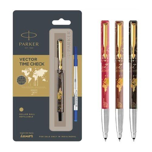 Multi Color Parker Vector Time Check Rollerball Pen With Gold Trim