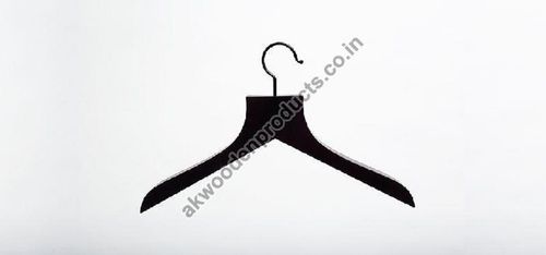 Black Plain Wooden Hanger Effortlessly Hang Sweater And Luxury Clothes, Polished Finishing