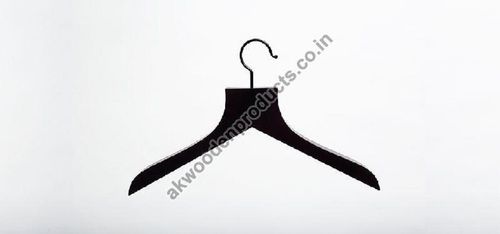 Black Plain Wooden Hanger Effortlessly Hang Sweater And Luxury Clothes, Polished Finishing Length: 18 Inch (In)