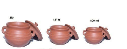 Clay 3 Large Degchi Set With Handles