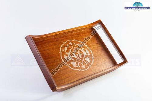 Rectengular Shape Printed Teak Wood Serving Tray, Size : 12x16 Inch, 13x9 Inch, Weight : 100-120 Gram