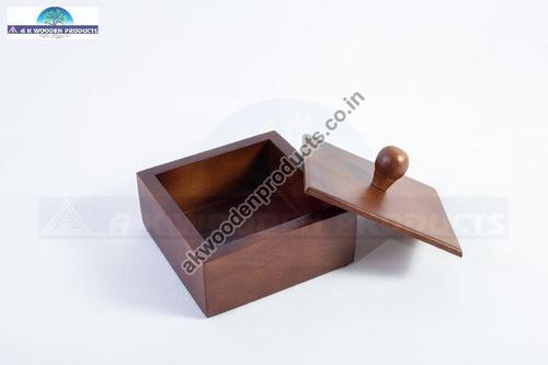 Square Shape Plain Wooden Jewelry Box For Keeping Jewelry, Dark Brown Color, Size : 5x5x3, 7x7x4, 9x9x5 Mm