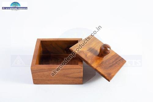 Teak Wood Plain Jewelry Box, Dark Brown Color, Square Shape, Size : 250x250x100, 300x300x120, 50x50x20 Mm