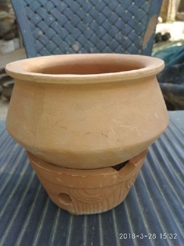 Wide Space Plain Design Clay Biryani Pot