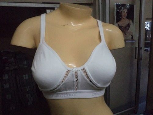 Single Layer Cup, Padded Plain Cotton Bra For Ladies, Sky Blue