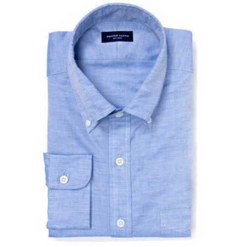 Men Blue Cotton Shirt  Age Group: Adult