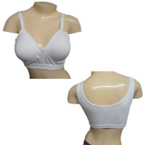 White Plain Sports Bra For Ladies Ideal For Everyday Usage, Under Wired, Unmatched Comfort
