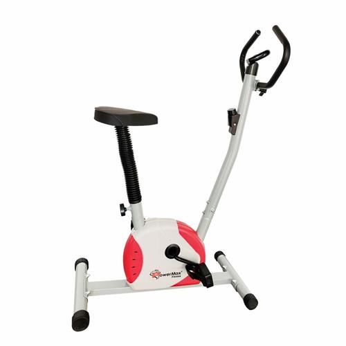 Powermax Fitness Bu-200 Exercise Upright Bike With Anti-skid Pedals, Adjustable Foot Strap And Vertical Seat Adjustment For Home Gym