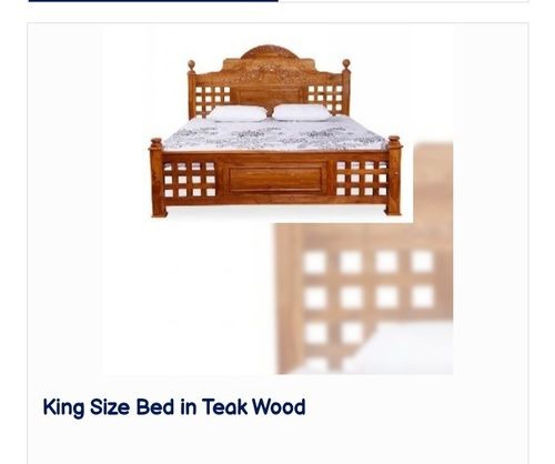 Brown Attractive Design King Size Teak Wood Bed