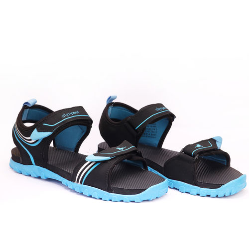 Blue And Black Stylish Mens Sandals Size 6 To 9 Heel Size: Medium Heal