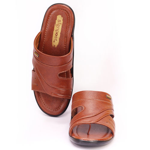 Tan Mens Pvc Upper Slippers