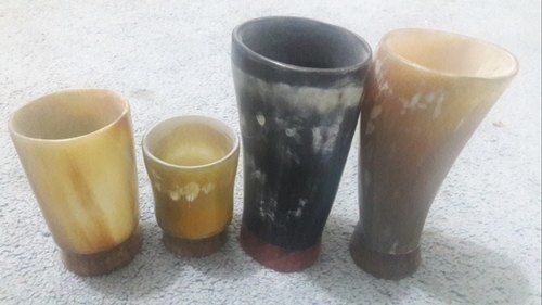 Natural Horn Drinking Glass Size: 6"(500-600 Ml)