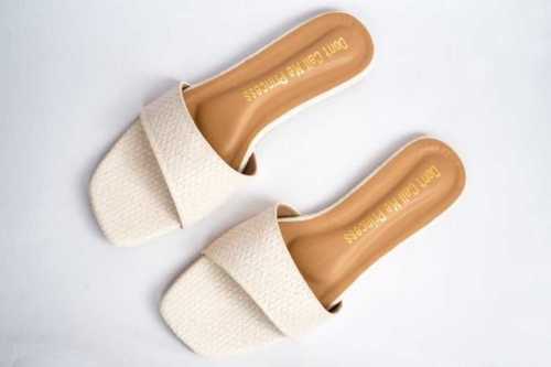 Slip On White Flat Sandal