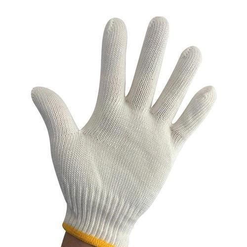 White Cotton Safety Hand Gloves