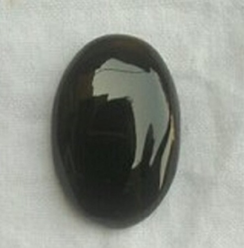Black Onyx Oval Gemstone - 35 mm Size, 10 gm Weight, Hardness 7 Mohs | Natural Stone, Elegant Black Finish