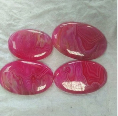 Natural 35 Mm 7 Mohs Pink Onyx Oval Stone