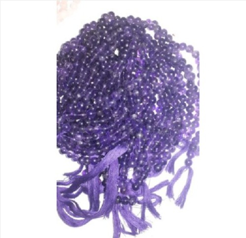 Natural Blue Color Round Shape Amethist Beads