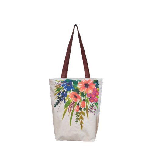 Floral Printed Canvas Hand Bag