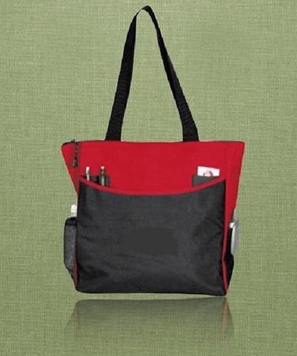 Mulicolor Large Double Pocket Organic Canvas Tote Bags (Sb-007B)