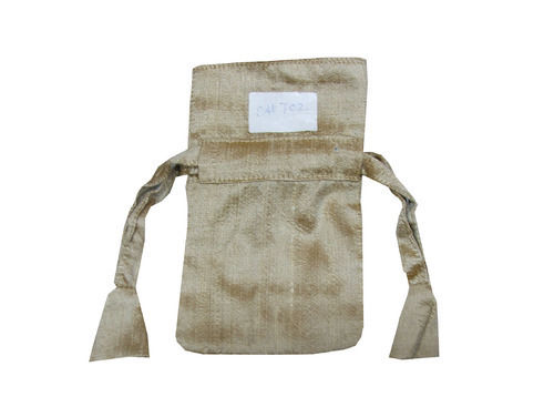 Brown Organic Cotton Jewelry Hand Pouch Bag