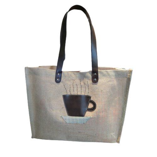 Printed Ladies Jute Handbag