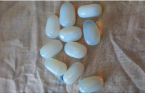 Natural White Oval Shape Opal Glass Stone