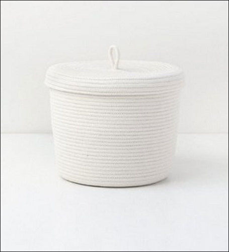 Plain White Cotton Organizer Baskets