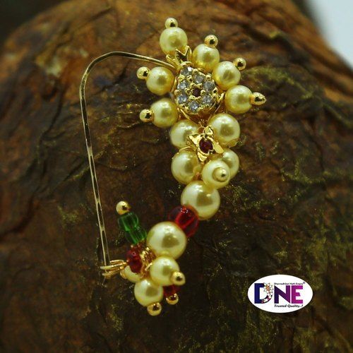 Golden Marathi Nath Nose Ring