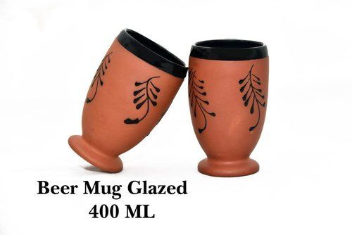 Various Colors Are Available Terracotta Clay 2 Glazed Mugs Set