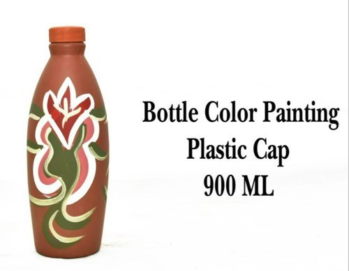 Terracotta Clay Color Painting Bottle With Plastic Cap
